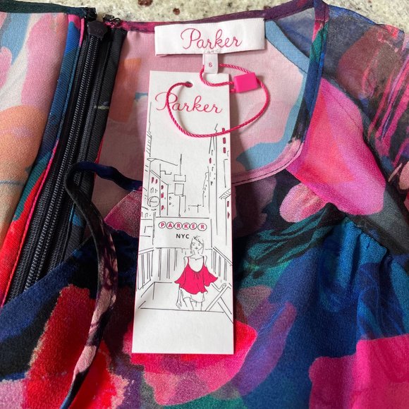 Marengo Abstract Chiffon Silk Blouson Dress from PARKER - Picture 5 of 8